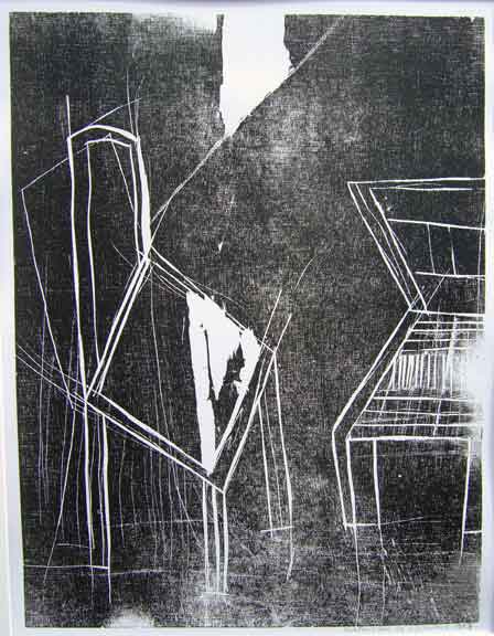 Linoldruck auf Papier
