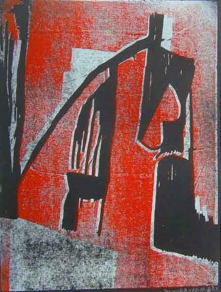 Linoldruck auf Papier